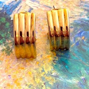 Vintage 90s Gold Toned LeverBack Post Pierced Earrings